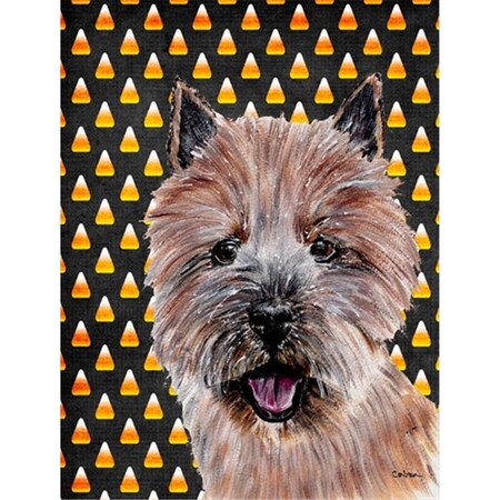 Carolines Treasures Norwich Terrier Candy Corn Halloween Flag Canvas House Size SC9662CHF